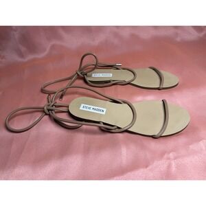 Steve Madden Lace-Up Flat Sandals Nude Women's Size‎ 7M